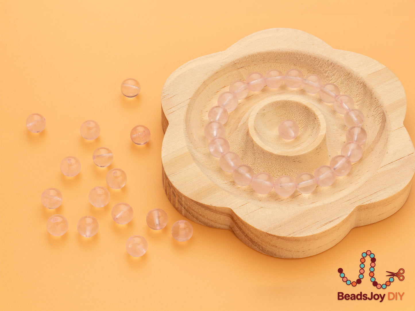 Natural Rose Quartz Beads for Jewelry Making — 8mm Round Beads (approx. 47 pcs)