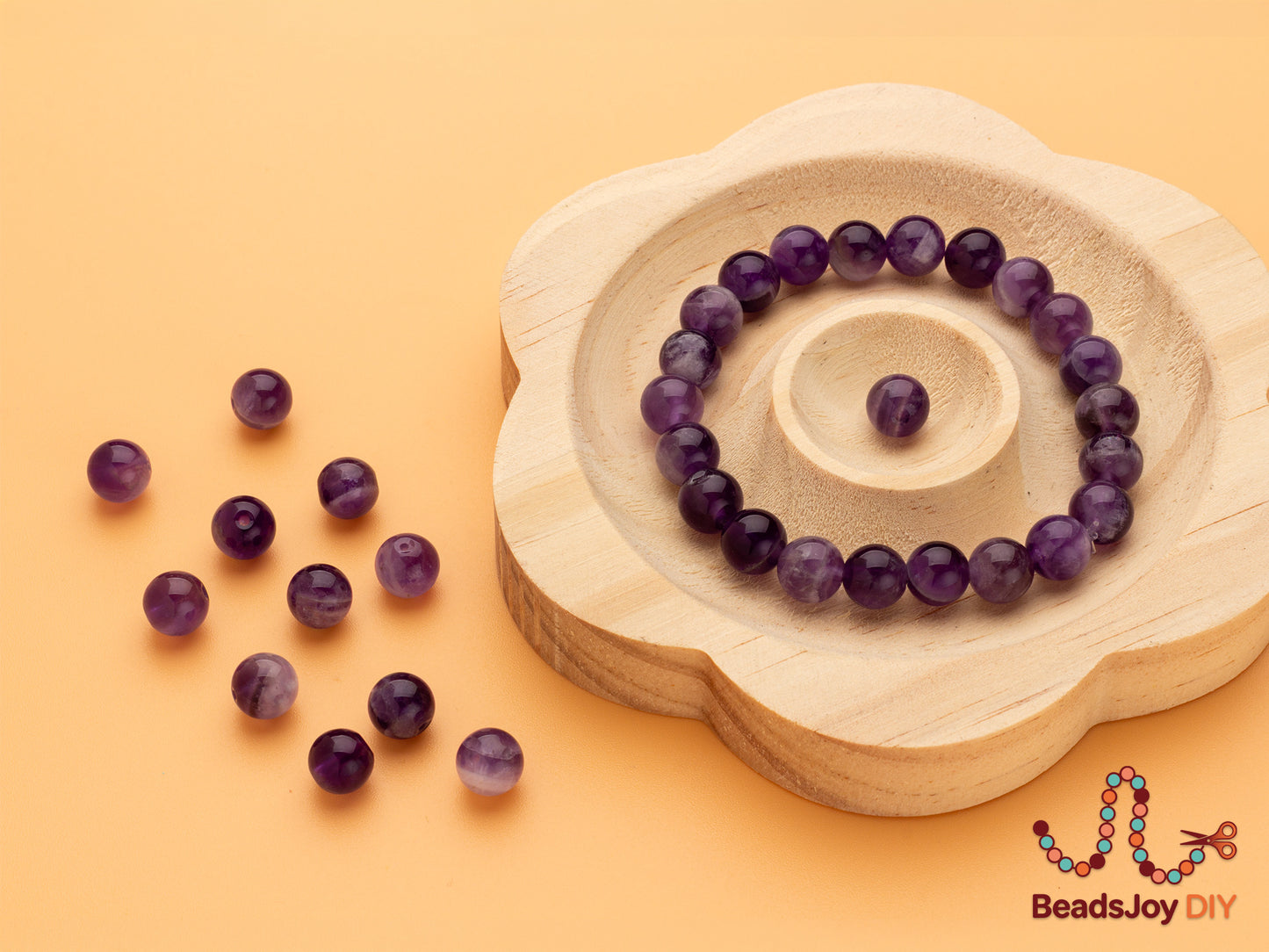Natural Amethyst Beads for Jewelry Making — 8mm Round Beads (approx. 47 pcs)