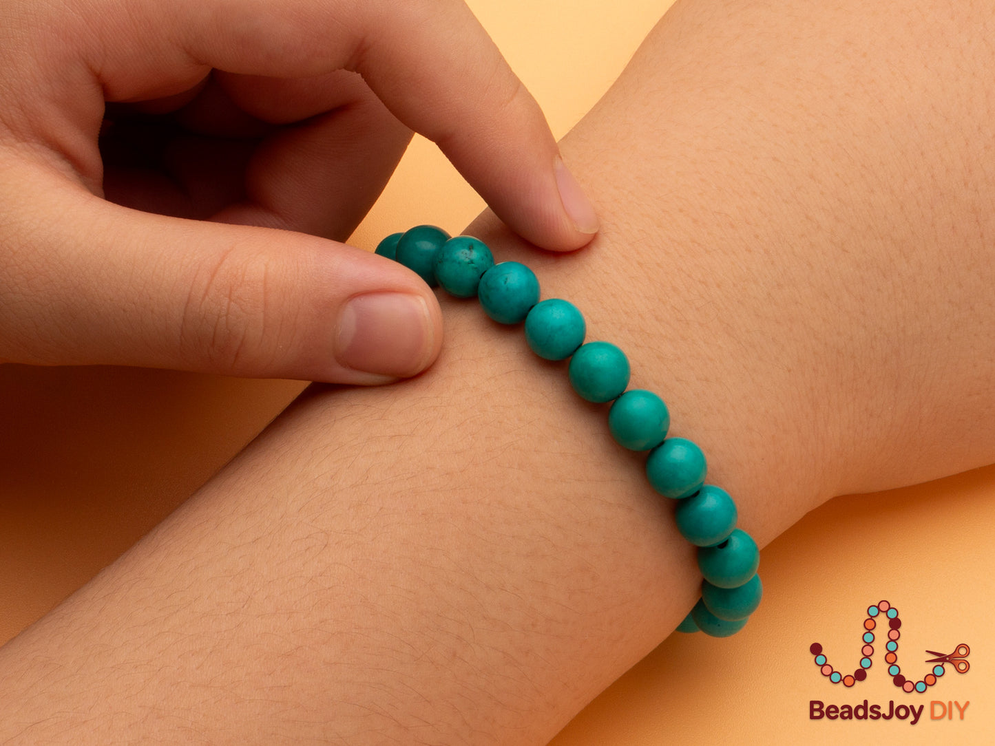 Stabilized Turquoise Beads for Jewelry Making — 8mm Round Beads (approx. 47 pcs)