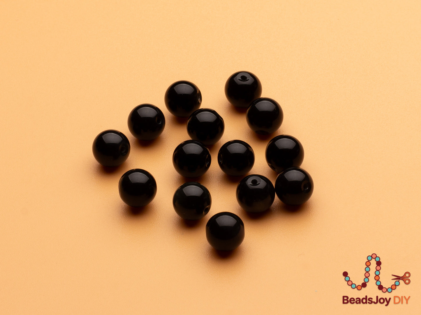 Natural Black Obsidian Beads for Jewelry Making — 8mm Round Beads (approx. 47 pcs)