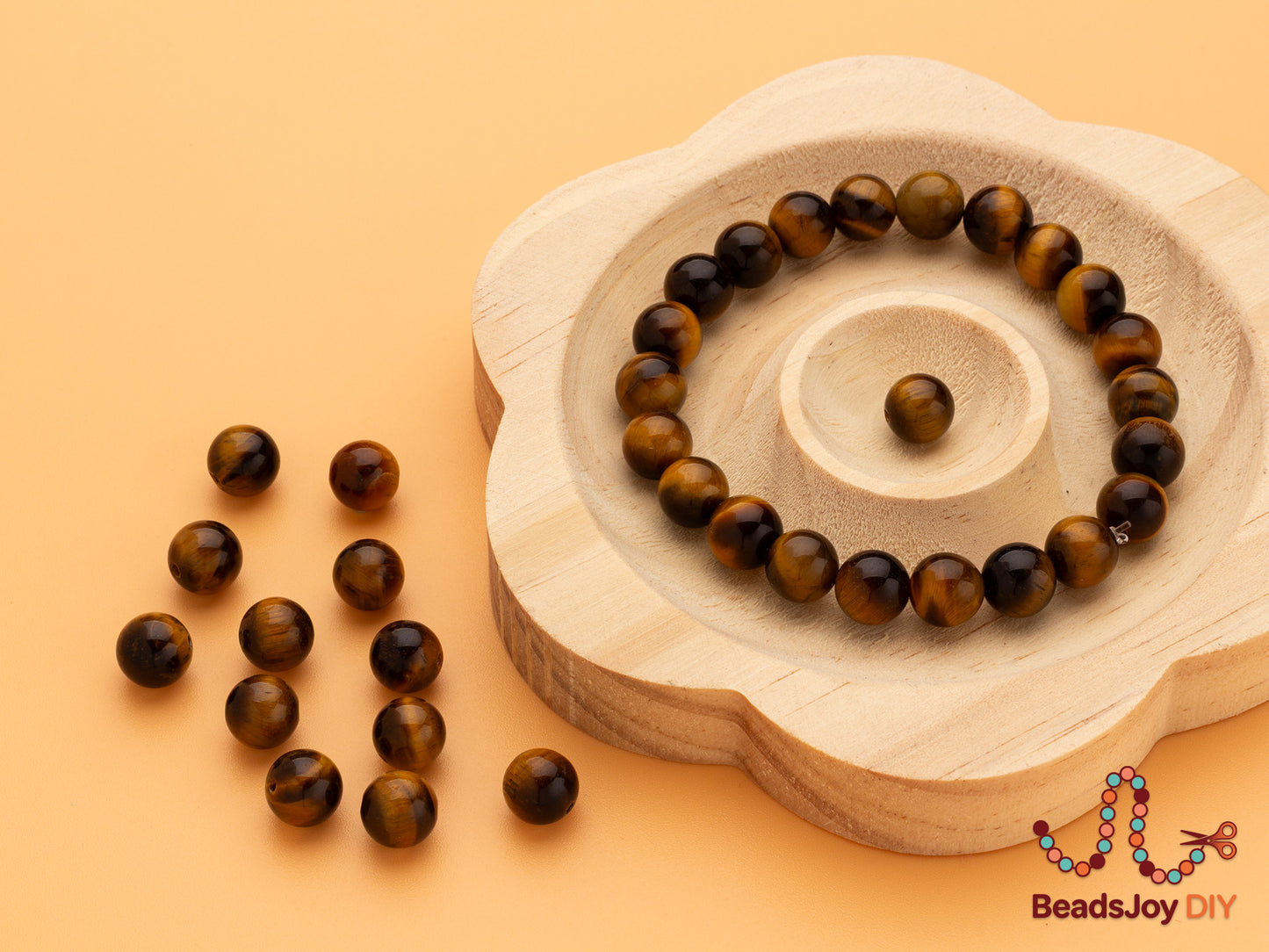 Natural Tiger Eye Beads for Jewelry Making — 8mm Round Beads (approx. 47 pcs)