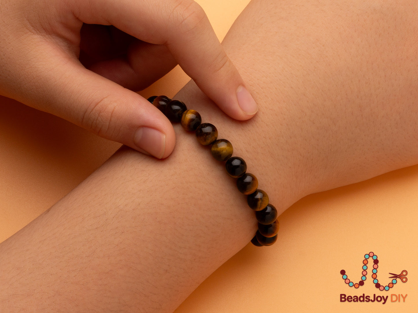 Natural Tiger Eye Beads for Jewelry Making — 8mm Round Beads (approx. 47 pcs)